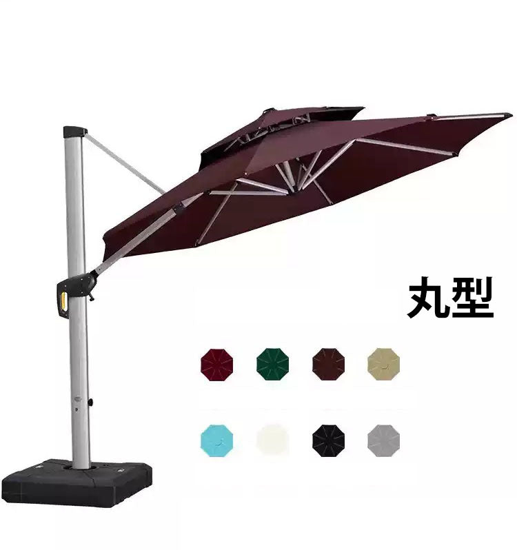 LEDライト付き ガーデンパラソル  角度調整紫外線対策 【土台120kg】　zy-023