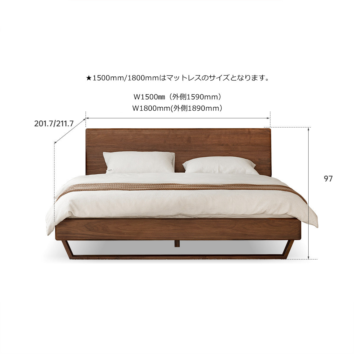 幅150~ ベッドフレーム ベッド ロータイプ K34B01　マッドレス別販売 - BestKagu