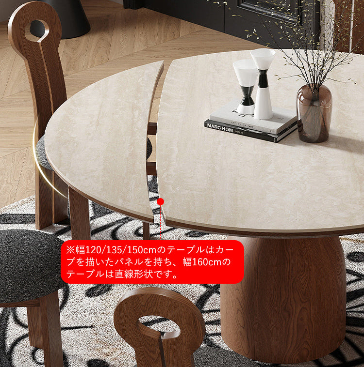ダイニングテーブル セラミック 食卓 大理石調 丸テーブル 伸縮タイプfnl-279 - BestKagu