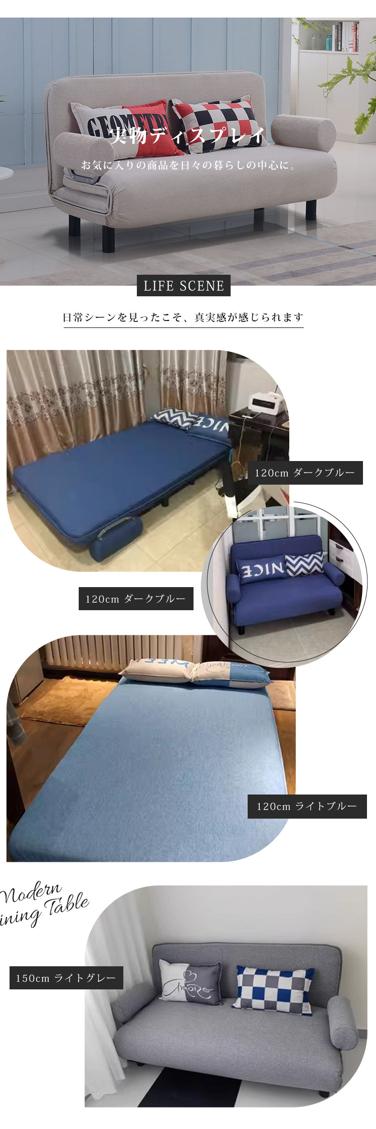 ソファベッド 3WAY 肘付き コンパクト 折りたたみ おしゃれ fh-fsq-1417 - BestKagu