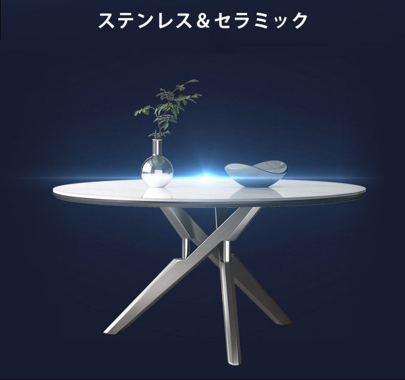 丸テーブル　セラミック製天板　ステンレス製脚　gst-5368 - BestKagu