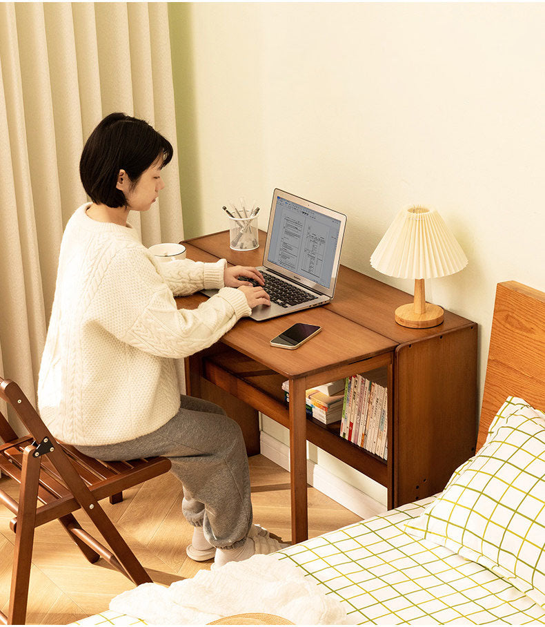 デスク　折りたたみテーブル　壁寄せ省スペース　竹天然素材を使用した環境に優しい家具G3-7224
