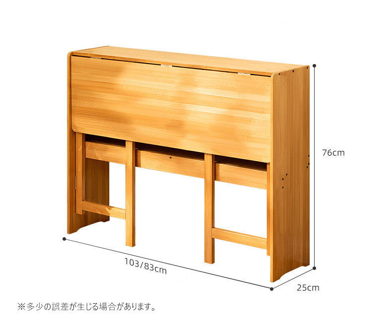 デスク　折りたたみテーブル　壁寄せ省スペース　竹天然素材を使用した環境に優しい家具G3-7224