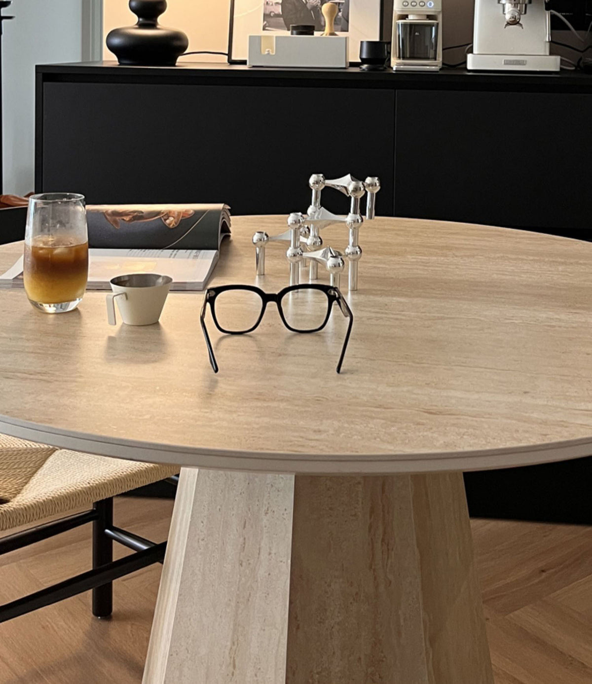 ダイニングテーブル　丸テーブルセラミック製天板 fjnw-3553