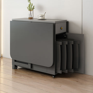 折りたたみダイニングテーブル　チェア収納式　コンパクト多機能テーブル　 hbwe-3465