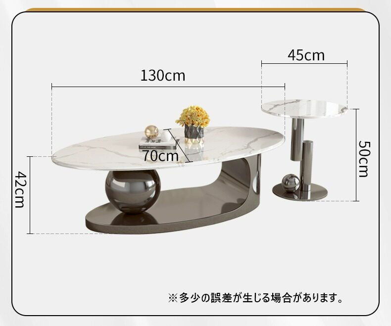 天然石調セラミック天板のコーヒーテーブル　センターテーブル　おしゃれなステンレス製脚フレーム日常使いにも適した素材　fbx-2415