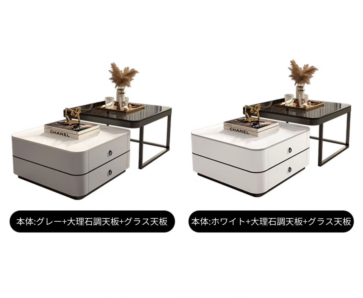 スタイリッシュなセンターテーブル | セラミック×強化ガラス製リビング家具 fel-3060