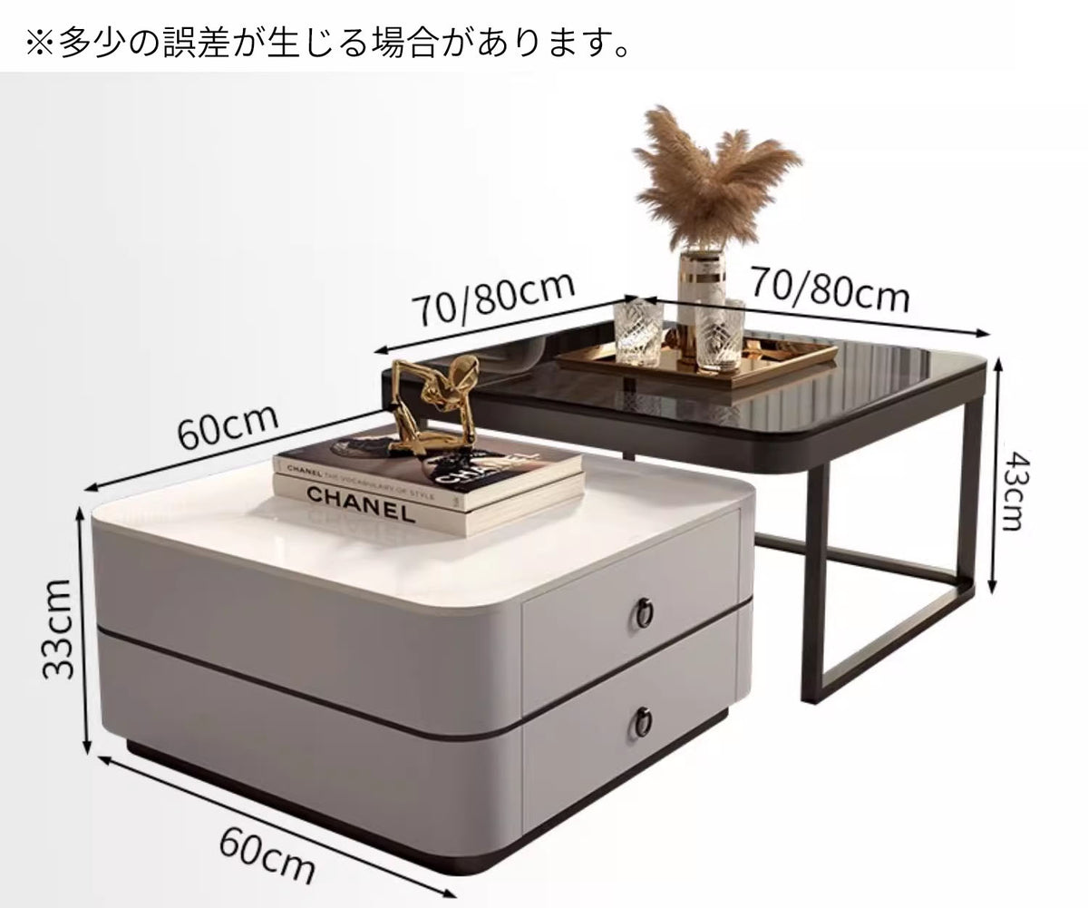 スタイリッシュなセンターテーブル | セラミック×強化ガラス製リビング家具 fel-3060