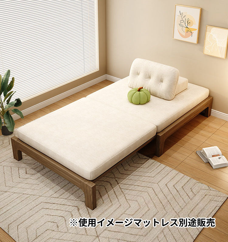 伸縮式すのこベッド　天然木材ベッドフレーム単品 fthjh-8612