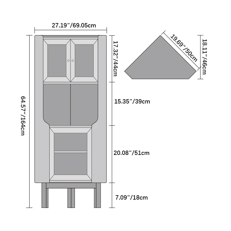 コーナーキャビネット｜スタイリッシュ収納家具 fyf-2229