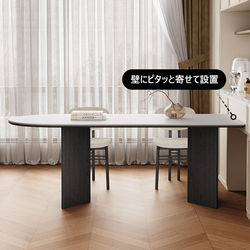 ダイニングテーブル壁寄せタイプのセラミック天板おしゃれなモダンテーブルhagst-3614