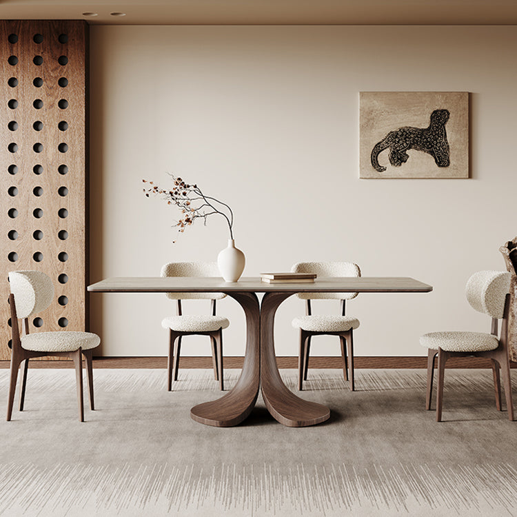 セラミックとオークの多層板テーブル - モダンデザインと耐久性に優れたダイニングテーブル hagst-5358