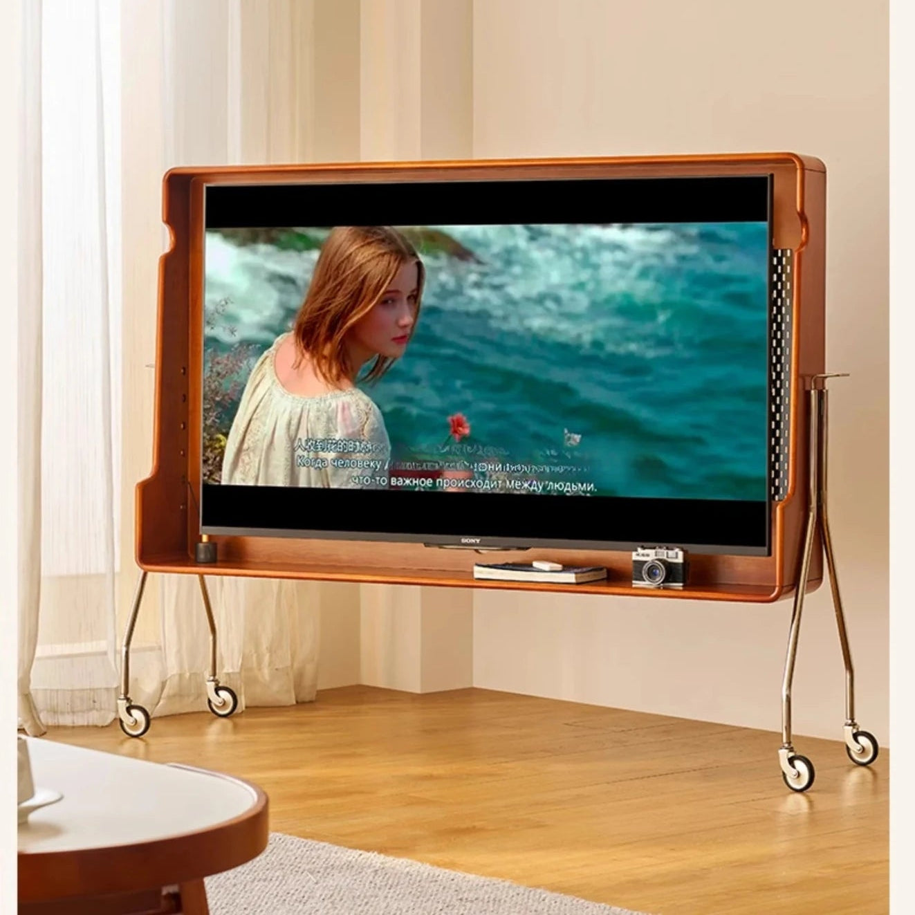 チェリー材 テレビスタンド おしゃれなデザイン 耐久性抜群、シンプルで機能的なリビング家具 hby-4601