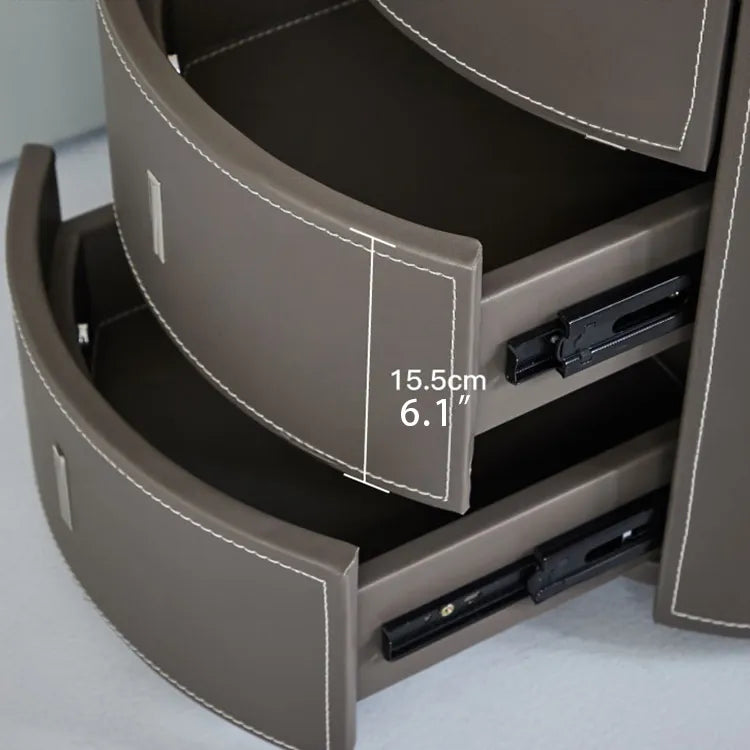 ナイトテーブル - モダンデザイン 合成レザー　手入れ簡単な収納家具 hms-4073
