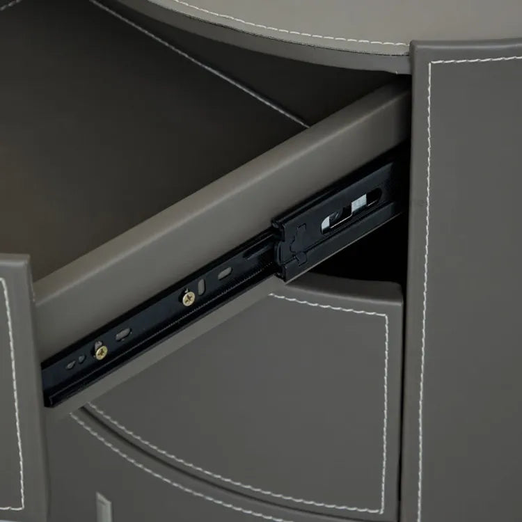 ナイトテーブル - モダンデザイン 合成レザー　手入れ簡単な収納家具 hms-4073
