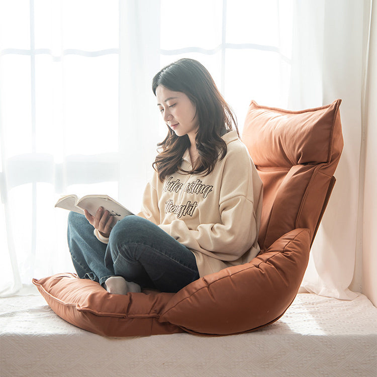 座椅子 コンパクト 持ち運び簡単 アイアンフレームとエアレザー使用の高級シリコンフィルソファー hmy-1063
