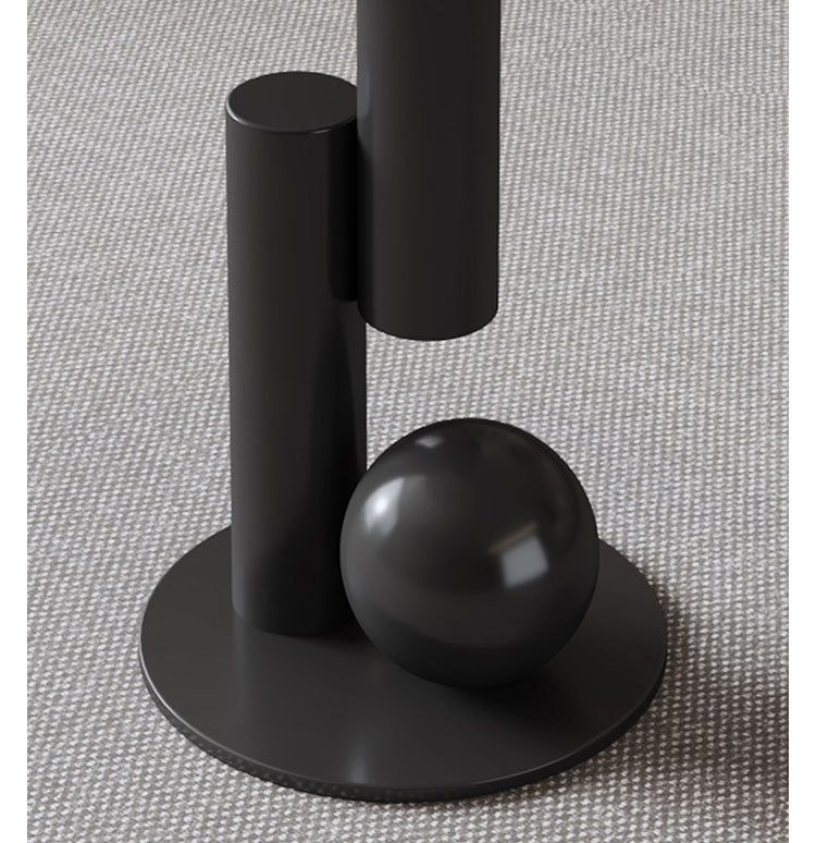 楕円のリビングテーブル　Coffee table ホワイト ブラック　大理石柄のセラミック天板　アイアン脚フレーム htt-3852