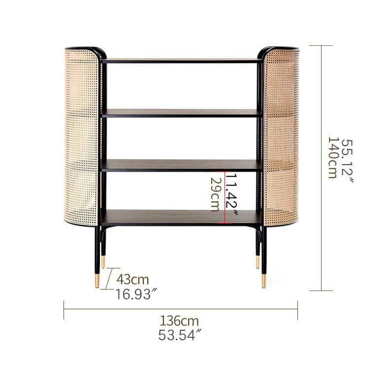 ラタン材のキャビネット 収納家具 htzm-1525