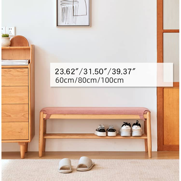 チェリー材製スツール 玄関収納- 高品質＆スタイリッシュデザイン hykmq-744