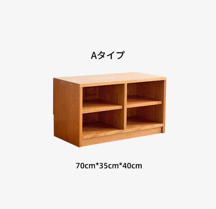 ボックス収納家具　組み合わせ自由収納　チェリー材・多層板・ガラス・銅製キャビネット - 高級感あふれる収納家具 hykmq-789