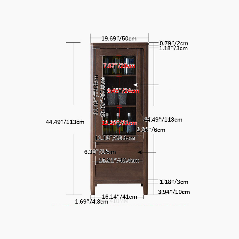 キャビネット 強化ガラス扉 オーク材使用 幅50cm ガラス扉 カラー2タイプ hym-1537