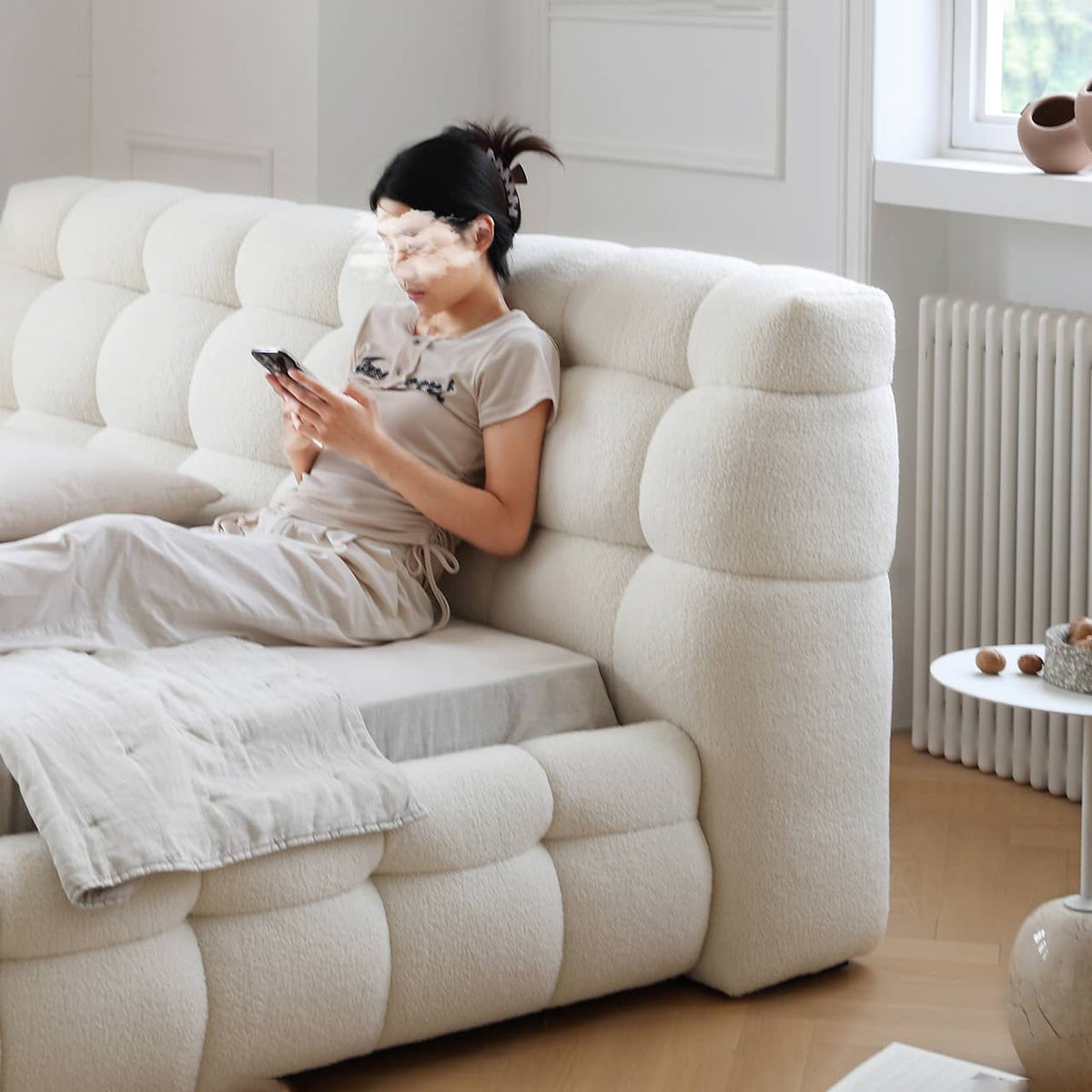 ローベッド パイン材使用のシープボア生地 - my-378 - BestKagu