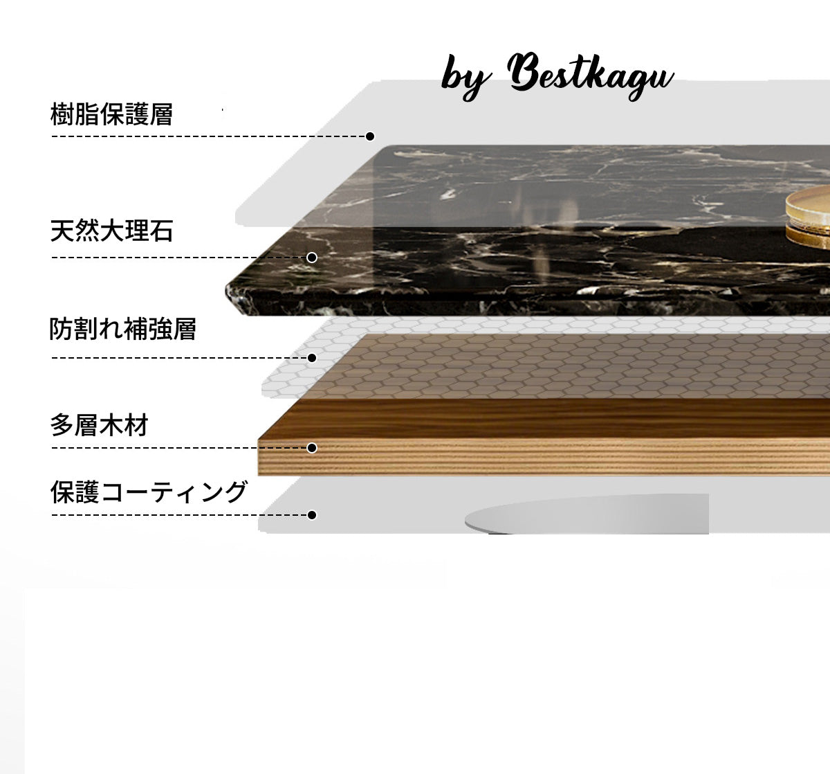 大理石製モダンテーブル | エレガントなデザインで上質な空間を演出 | 家庭用食卓やダイニングテーブルに最適 hny-5221