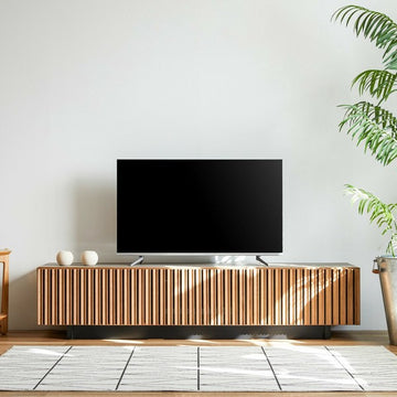 【在庫品】日本製 180幅/200幅テレビボード　格子とセラミック調が特徴　無垢材のTVボード　ヴィンテージナチュラル色 sup-12806966