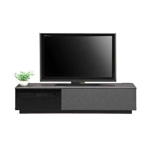 【一部在庫品】テレビボード シンプルモダンなブラックのセラミック調ローボード　ブラック色sup-13425939