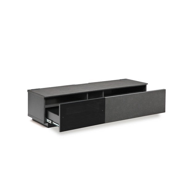 【一部在庫品】テレビボード シンプルモダンなブラックのセラミック調ローボード　ブラック色sup-13425939
