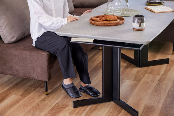 【在庫品】ダイニングテーブル、リビングテーブル傷・汚れに強いメラミン天板　食事・くつろぐ・デスクワークの移行がスムーズに行える時短テーブル　140/160サイズ　2色対応sup-13688142