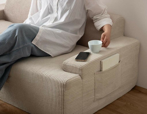 【在庫品】2人掛　3人掛けソファ　コーデュロイ生地のローソファー　完成品sup-13729374