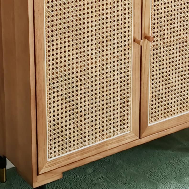 キャビネット 玄関収納　ラタンとアッシュ材使用　 tzm-514