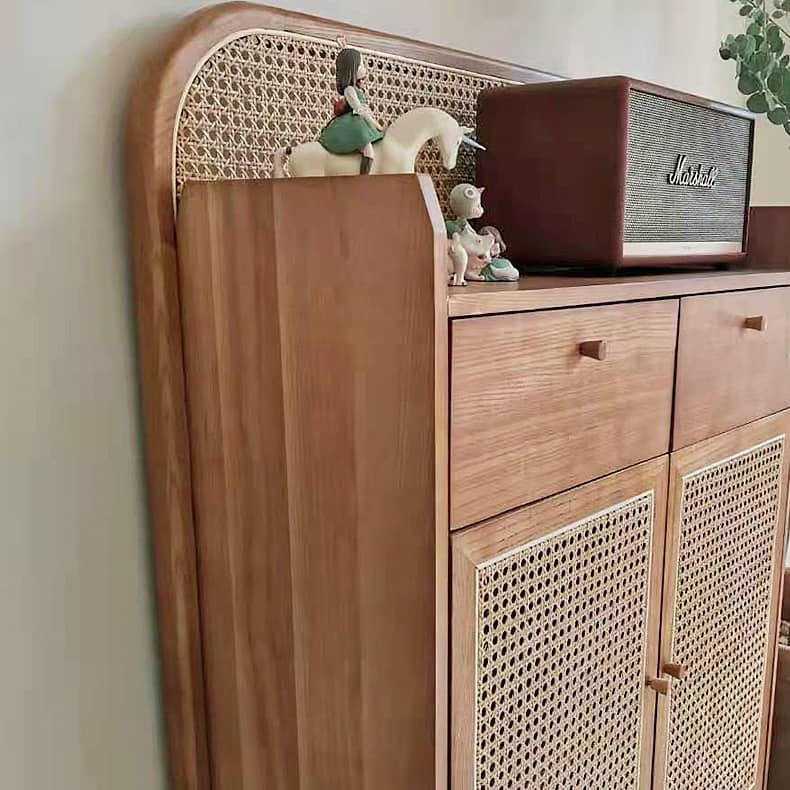 キャビネット 玄関収納　ラタンとアッシュ材使用　 tzm-514