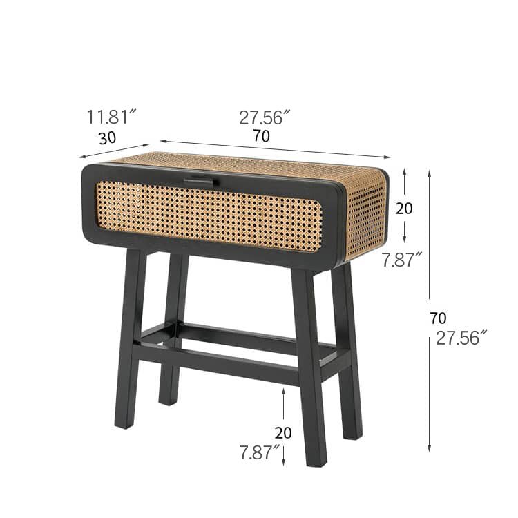 ラタン使用の多機能ナイトテーブル tzm-537